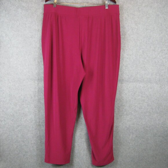 Attitudes by Renee Como Jersey Straight Leg Pants Size XL Fuchsia NEW - Picture 4 of 6